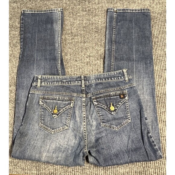 Simply Vera Vera Wang Pant Womens 10 Straight Leg Denim Blue Jean Pockets - Picture 1 of 13